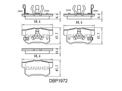 DBP1972 DANAHER Комплект тормозных колодок, дисковый тормоз