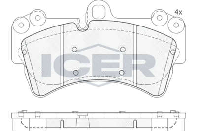 181595 ICER Комплект тормозных колодок, дисковый тормоз