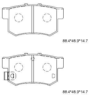 KD1702N ASIMCO Комплект тормозных колодок, дисковый тормоз