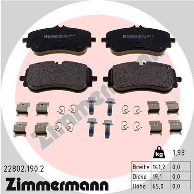 228021902 ZIMMERMANN Комплект тормозных колодок, дисковый тормоз