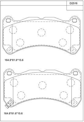 KD2516 ASIMCO Комплект тормозных колодок, дисковый тормоз