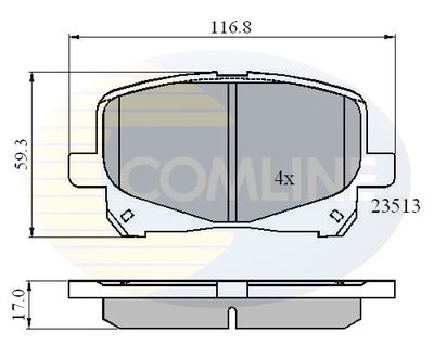CBP0904 COMLINE Комплект тормозных колодок, дисковый тормоз