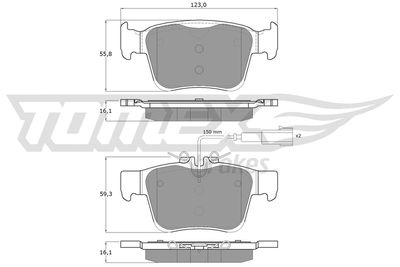 TX18161 TOMEX Brakes Комплект тормозных колодок, дисковый тормоз