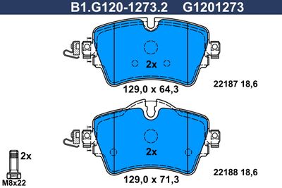 B1G12012732 GALFER Комплект тормозных колодок, дисковый тормоз