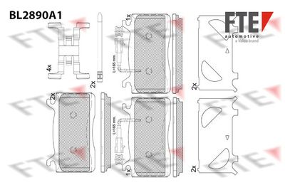BL2890A1 FTE Комплект тормозных колодок, дисковый тормоз