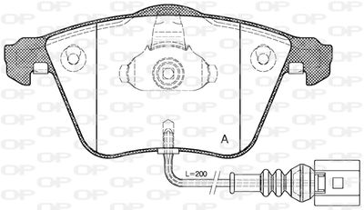 BPA096441 OPEN PARTS Комплект тормозных колодок, дисковый тормоз