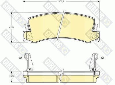 6111689 GIRLING Комплект тормозных колодок, дисковый тормоз