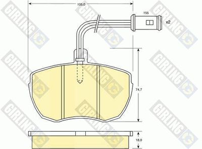 6107596 GIRLING Комплект тормозных колодок, дисковый тормоз