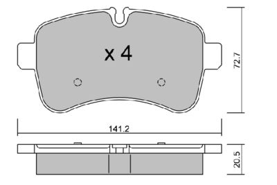 BPIV2001 AISIN Комплект тормозных колодок, дисковый тормоз