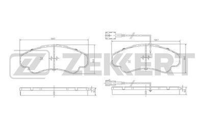 BS1459 ZEKKERT Комплект тормозных колодок, дисковый тормоз