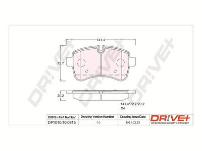 DP1010100916 Dr!ve+ Комплект тормозных колодок, дисковый тормоз