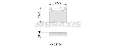 AB0512 BRAXIS Комплект тормозных колодок, дисковый тормоз