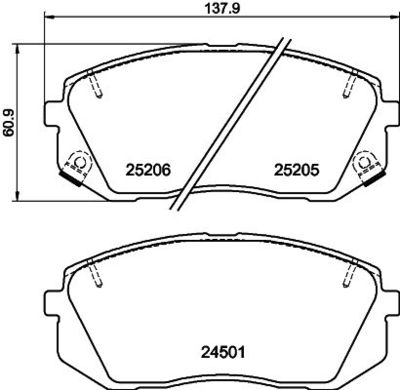 8DB355025981 HELLA PAGID Комплект тормозных колодок, дисковый тормоз