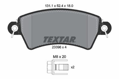 2339602 TEXTAR Комплект тормозных колодок, дисковый тормоз
