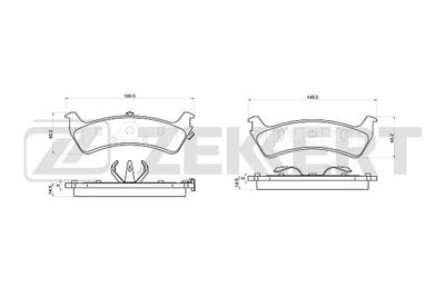 BS1028 ZEKKERT Комплект тормозных колодок, дисковый тормоз