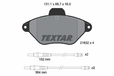 2163201 TEXTAR Комплект тормозных колодок, дисковый тормоз