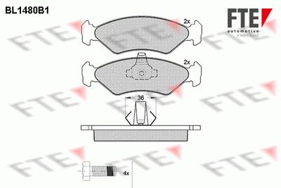 BL1480B1 FTE Комплект тормозных колодок, дисковый тормоз