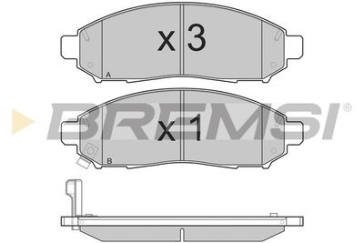 BP3256 BREMSI Комплект тормозных колодок, дисковый тормоз