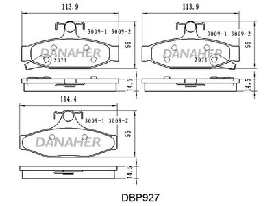 DBP927 DANAHER Комплект тормозных колодок, дисковый тормоз