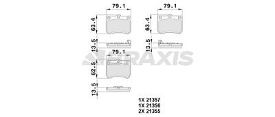 AB0389 BRAXIS Комплект тормозных колодок, дисковый тормоз