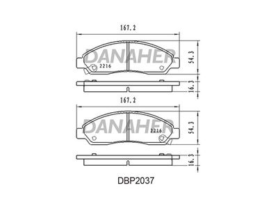 DBP2037 DANAHER Комплект тормозных колодок, дисковый тормоз