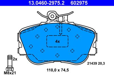 13046029752 ATE Комплект тормозных колодок, дисковый тормоз