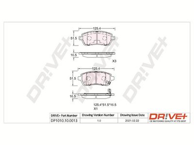 DP1010100013 Dr!ve+ Комплект тормозных колодок, дисковый тормоз