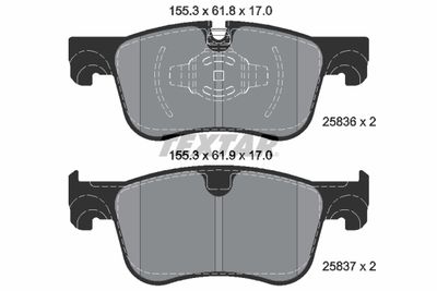2583601 TEXTAR Комплект тормозных колодок, дисковый тормоз