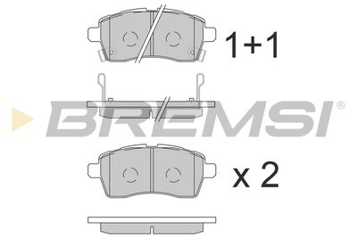 BP3858 BREMSI Комплект тормозных колодок, дисковый тормоз