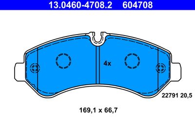 13046047082 ATE Комплект тормозных колодок, дисковый тормоз