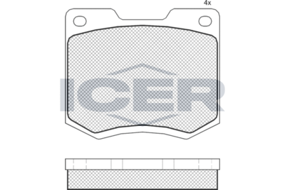 180129 ICER Комплект тормозных колодок, дисковый тормоз
