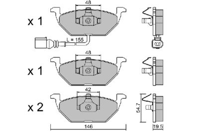 BPVW1009 AISIN Комплект тормозных колодок, дисковый тормоз