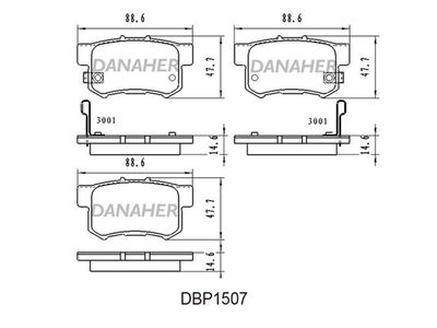 DBP1507 DANAHER Комплект тормозных колодок, дисковый тормоз
