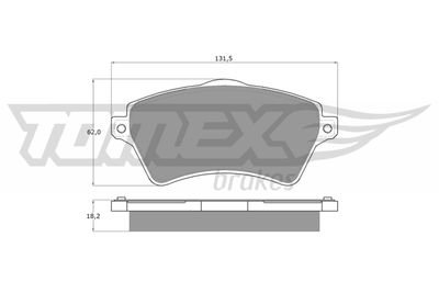 TX1539 TOMEX Brakes Комплект тормозных колодок, дисковый тормоз