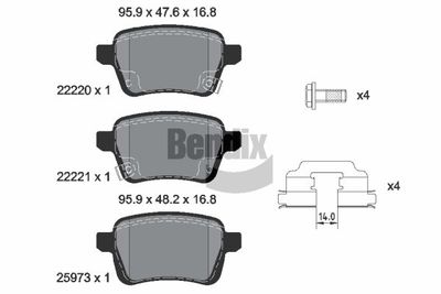 BPD1504 BENDIX Braking Комплект тормозных колодок, дисковый тормоз