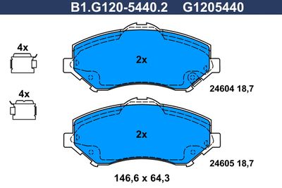 B1G12054402 GALFER Комплект тормозных колодок, дисковый тормоз