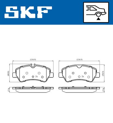 VKBP90102 SKF Комплект тормозных колодок, дисковый тормоз