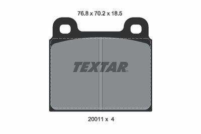 2001108 TEXTAR Комплект тормозных колодок, дисковый тормоз