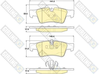 6116432 GIRLING Комплект тормозных колодок, дисковый тормоз