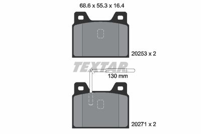2025301 TEXTAR Комплект тормозных колодок, дисковый тормоз