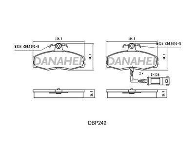 DBP249 DANAHER Комплект тормозных колодок, дисковый тормоз