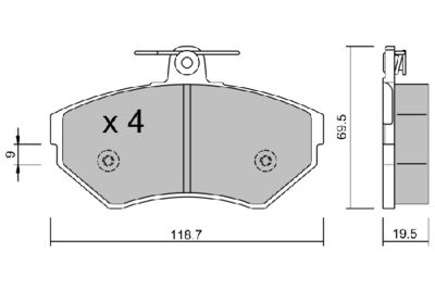 BPVW1013 AISIN Комплект тормозных колодок, дисковый тормоз