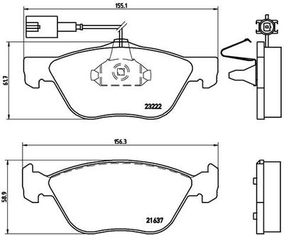 P23116 BREMBO Комплект тормозных колодок, дисковый тормоз