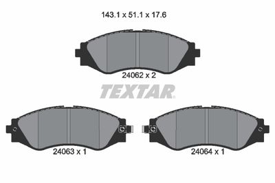 2406201 TEXTAR Комплект тормозных колодок, дисковый тормоз
