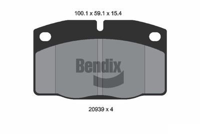 BPD1735 BENDIX Braking Комплект тормозных колодок, дисковый тормоз