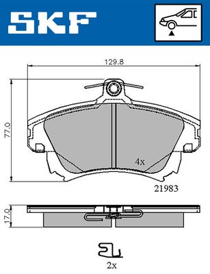 VKBP80404A SKF Комплект тормозных колодок, дисковый тормоз