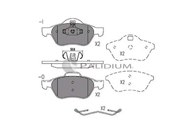 P11153 ASHUKI by Palidium Комплект тормозных колодок, дисковый тормоз