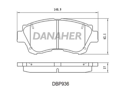 DBP936 DANAHER Комплект тормозных колодок, дисковый тормоз