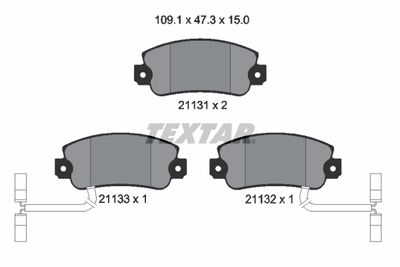 2113103 TEXTAR Комплект тормозных колодок, дисковый тормоз
