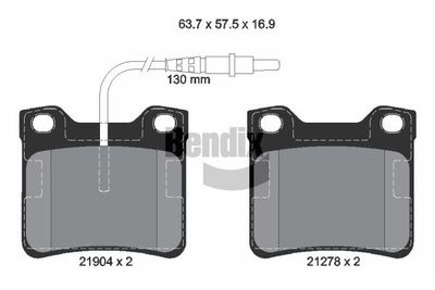 BPD1861 BENDIX Braking Комплект тормозных колодок, дисковый тормоз